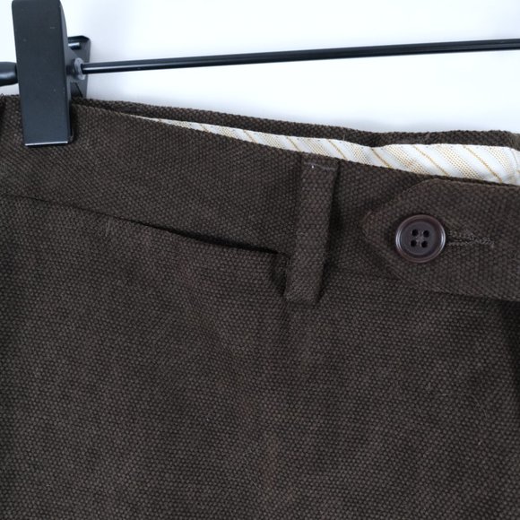 Cuseri Sport Brown Flat Front Dress Pants Men's 36L (36x27) - Picture 3 of 11